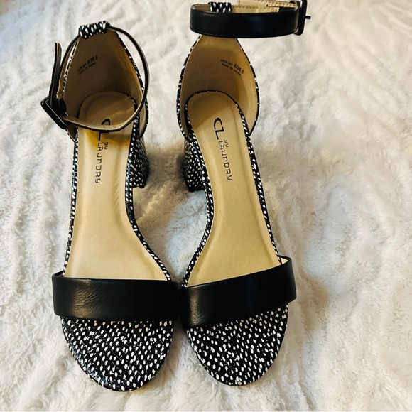 CL by Laundry Women's Black and White Polka Dot Ankle Strap Sandals Size 8 - Picture 5 of 9